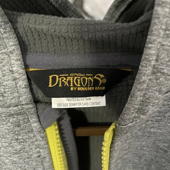 Snow Dragons by Boulder Gear Boys Sz 6 Soft Shell Casual Jacket Gray Green - Picture 7 of 7